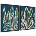 Sylvie Blue Flora 1 and 2 Framed Canvas Art Set by Alicia Bock