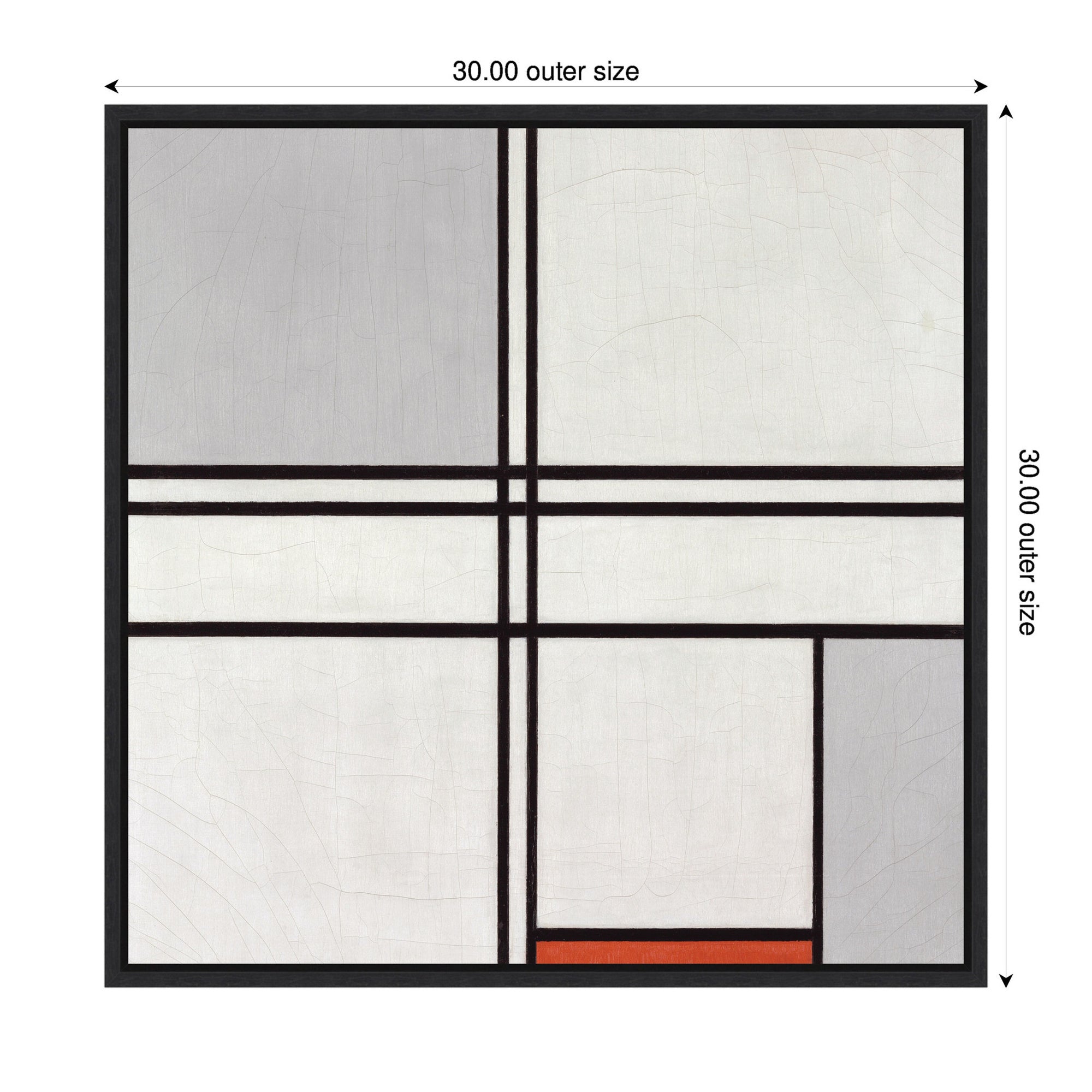 Sylvie Piet Mondrian Composition No 1 Gray Red 1935 Framed Canvas by The Art Institute of Chicago