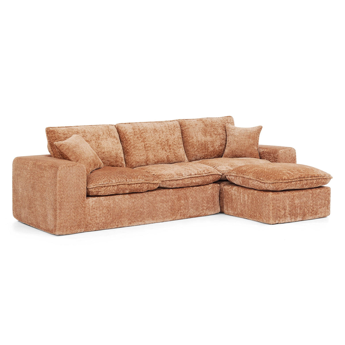 Cloud-Comfort Modular Sectional Sofa with Moveable Ottoman