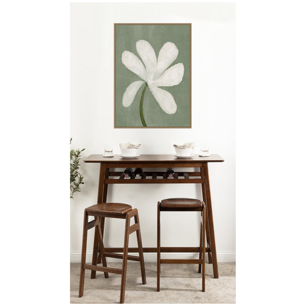 White Floral by Gabrielly Guedes Framed Canvas Wall Art Print