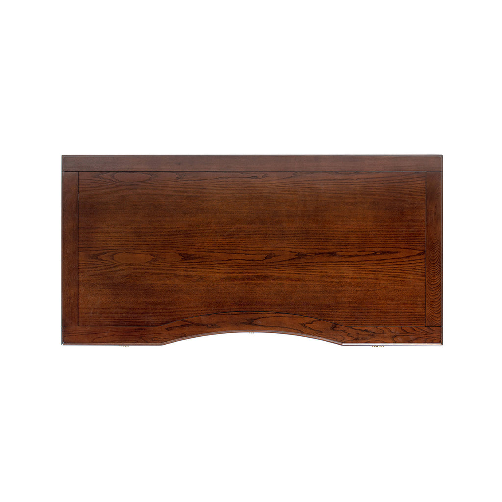 Dauphin Five-Drawer Executive Desk — Dark Walnut & Gold