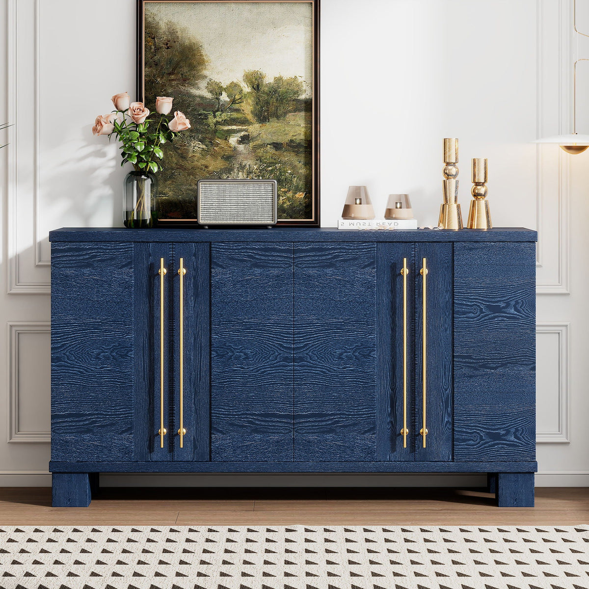 Modern Wood Sideboard with Adjustable Shelves