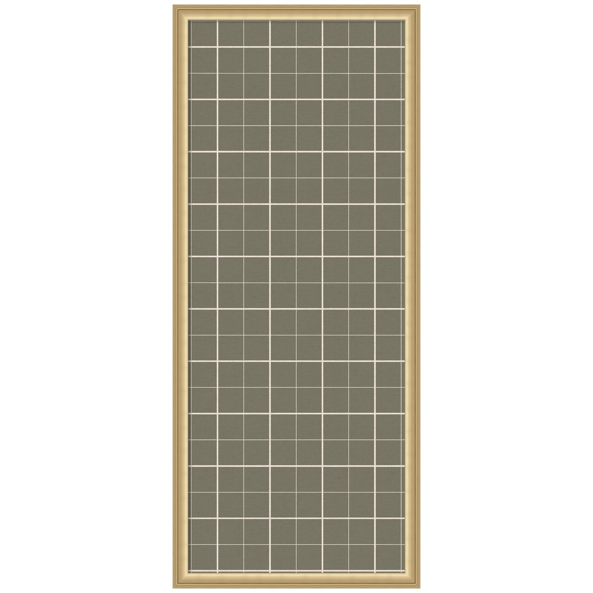 Framed Fabric Pinboard Sage Green Plaid Wall Organization