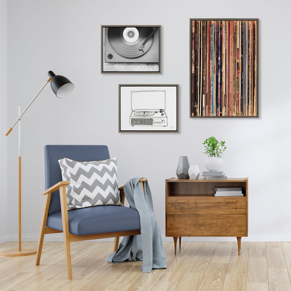 Sylvie Record Player Framed Canvas Set by Various Artists