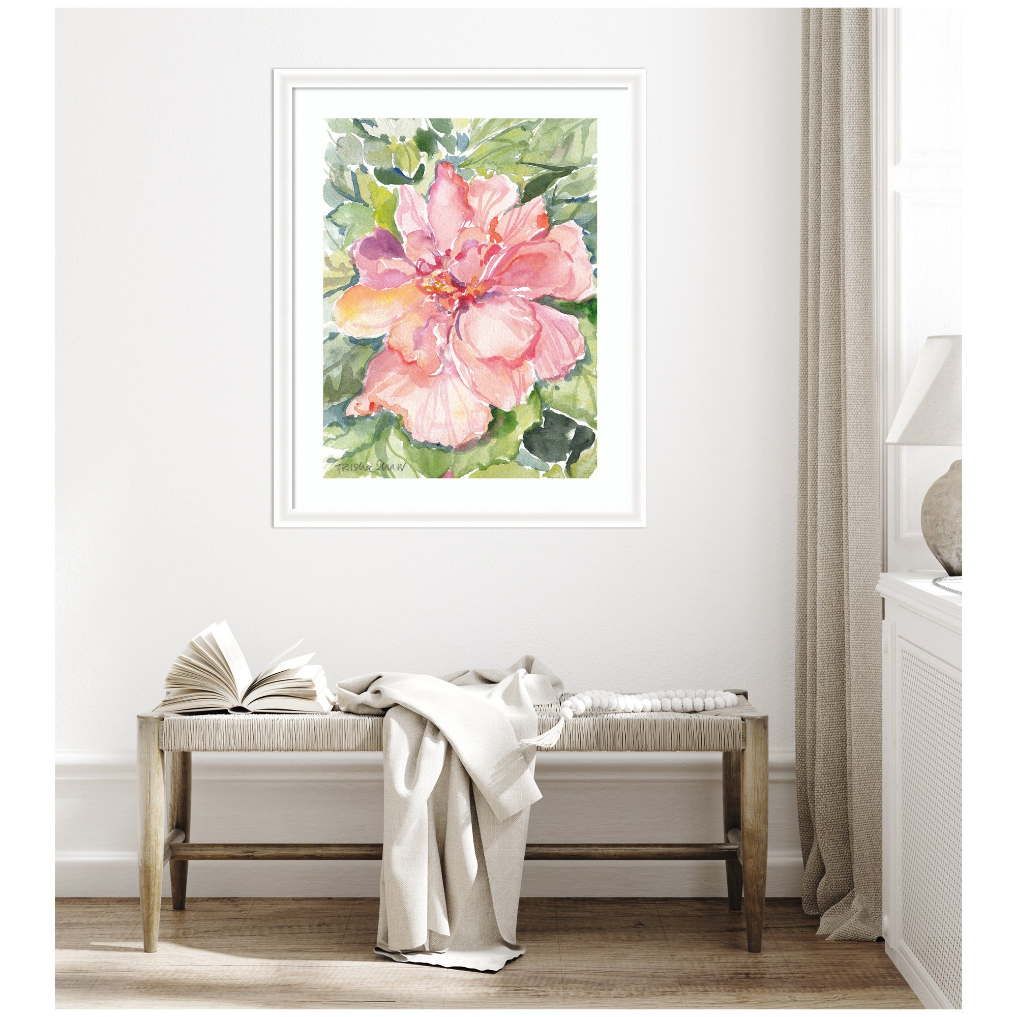Framed Art Pink Hibiscus In Antigua by Patricia Shaw