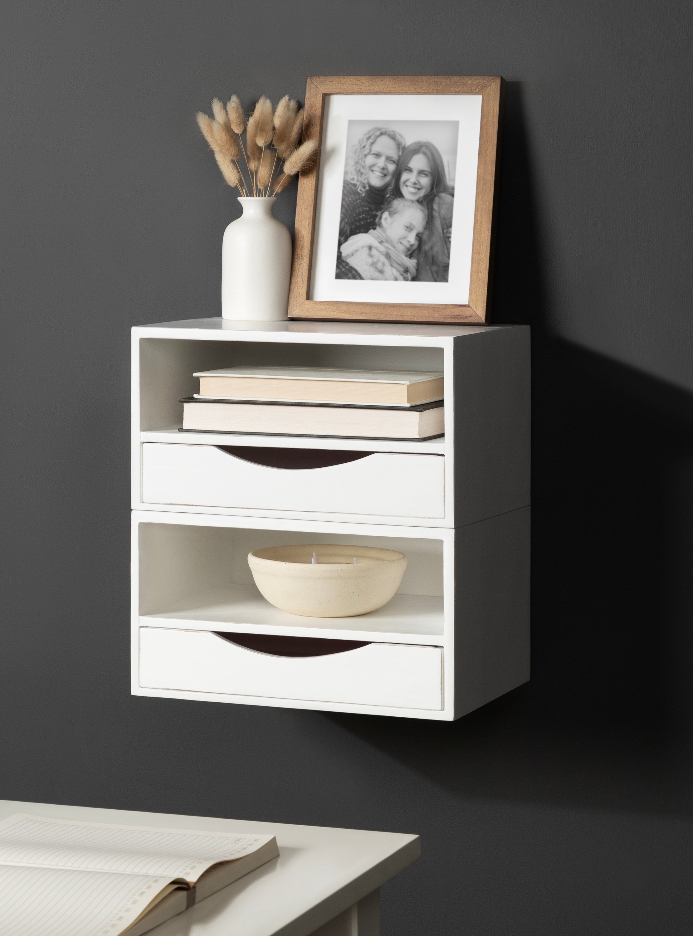 Hutton Floating Wall Shelf with Drawer