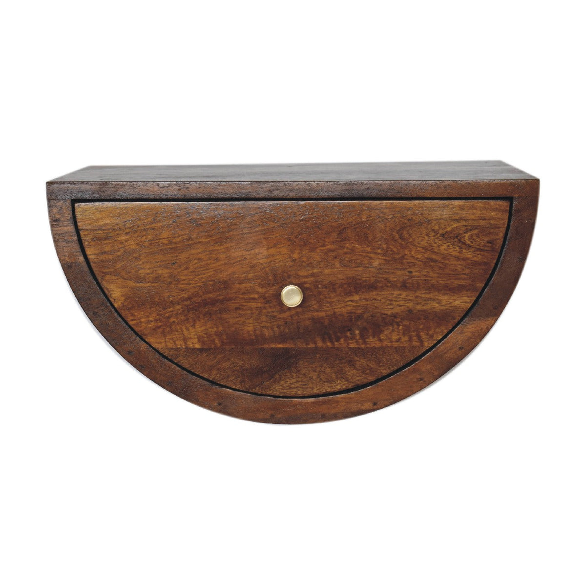 Solid Wood Chestnut Crescent Floating Nightstand