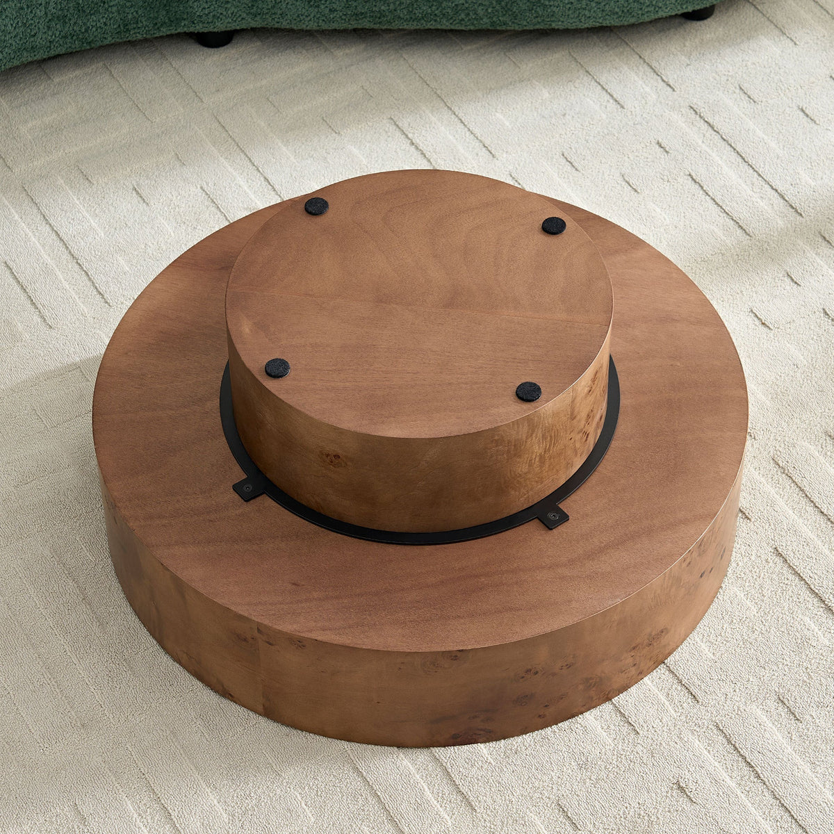 Burl Walnut Pedestal Coffee Table