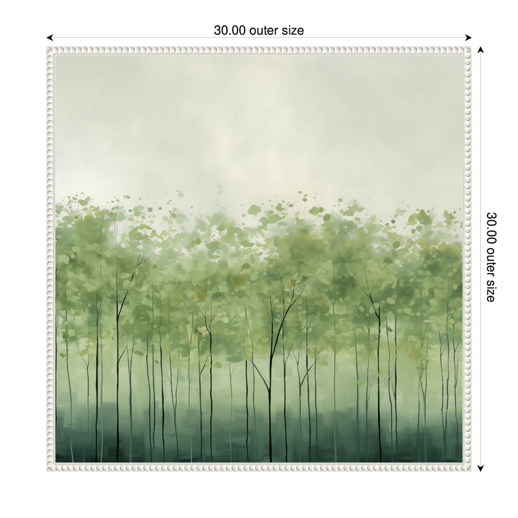 Abstract Green Trees by The Creative Bunch Studio Framed Canvas Wall Art Print