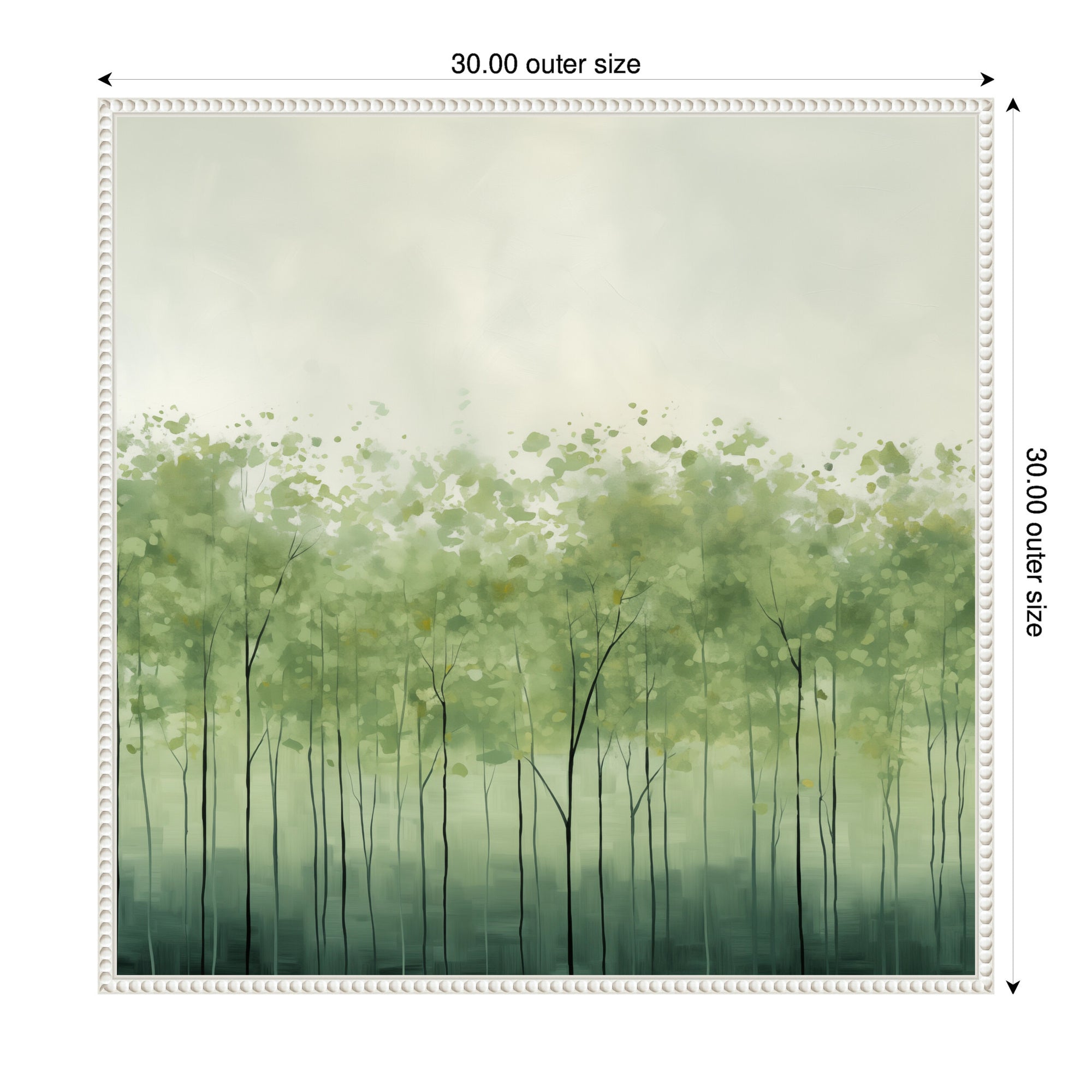 Abstract Green Trees by The Creative Bunch Studio Framed Canvas Wall Art Print