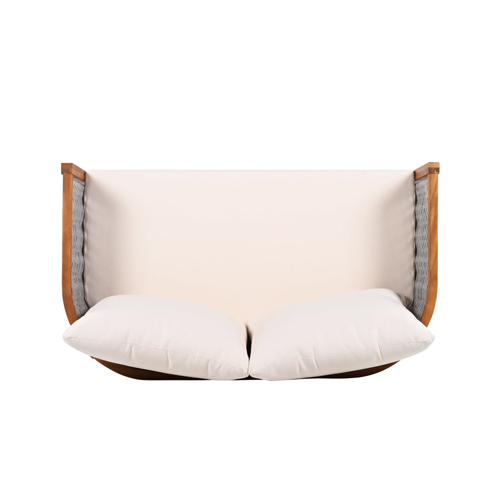 Woven Rope Outdoor Lounge Set — Beige, 4 Seats
