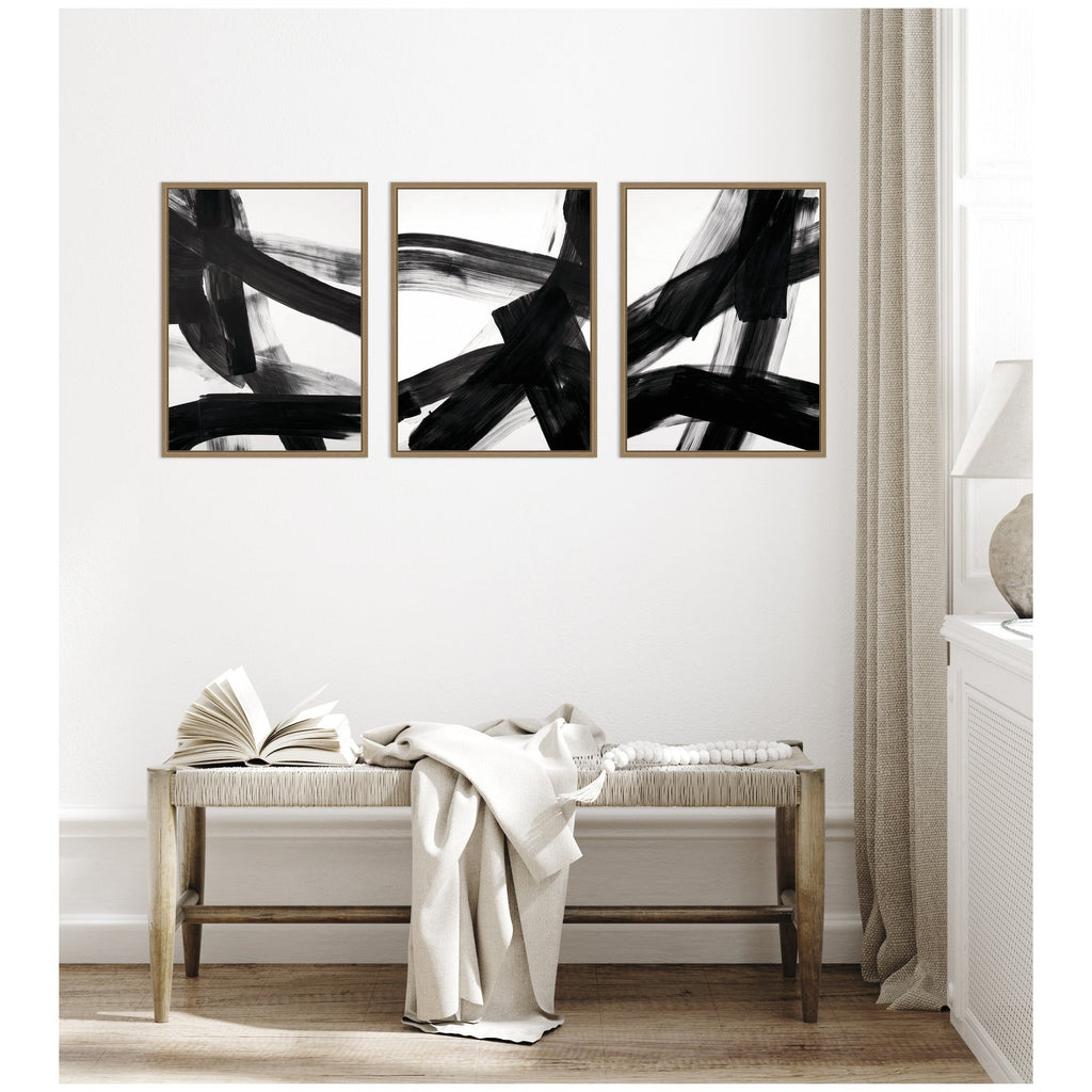 Black Mark No. 1, No. 2, & No. 3 3 Piece Framed Canvas Wall Art Set by Amy Lighthall