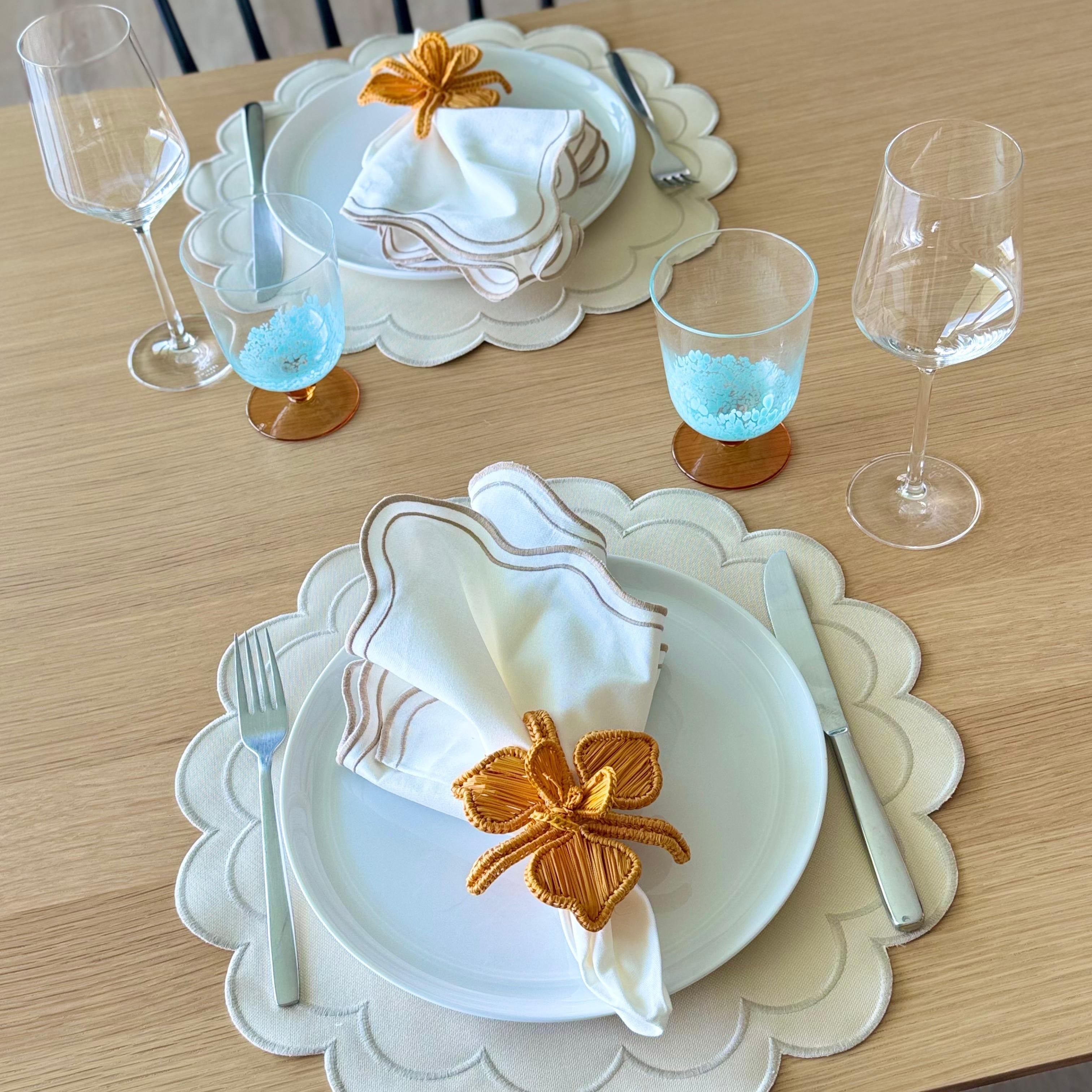 Provence Beige Placemats (Set of 2) - Double Face