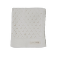 Vanilla White Pointelle Knit Blanket