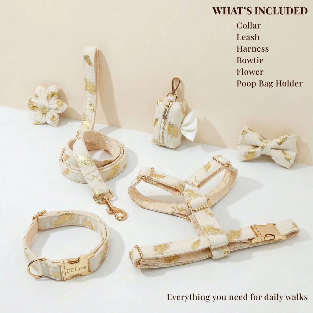 Ivory Gold Leaf Velvet Set