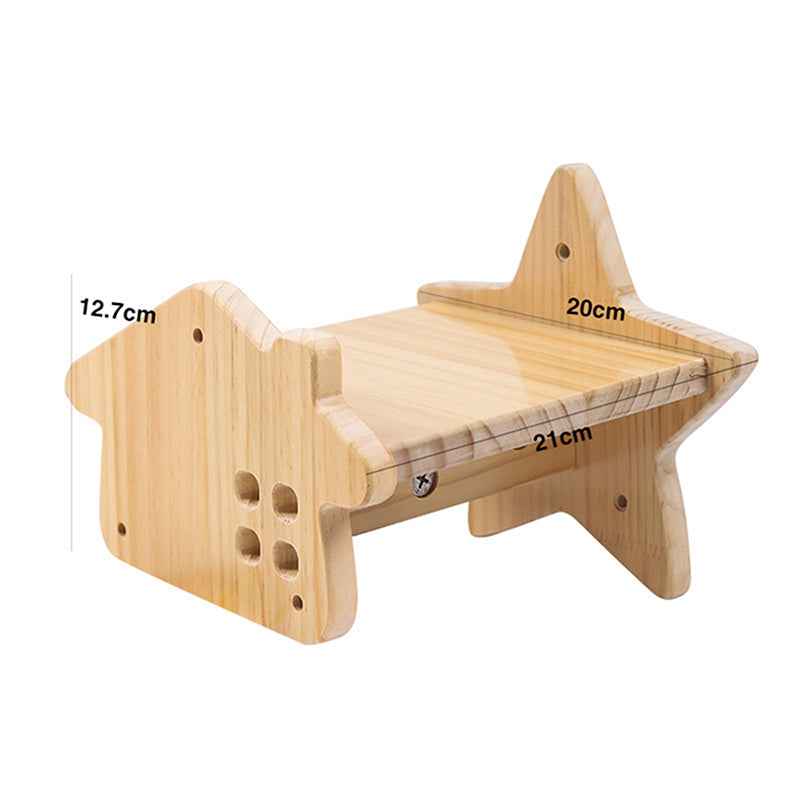 Solid Pine Wall-Mounted Cat Climbing System
