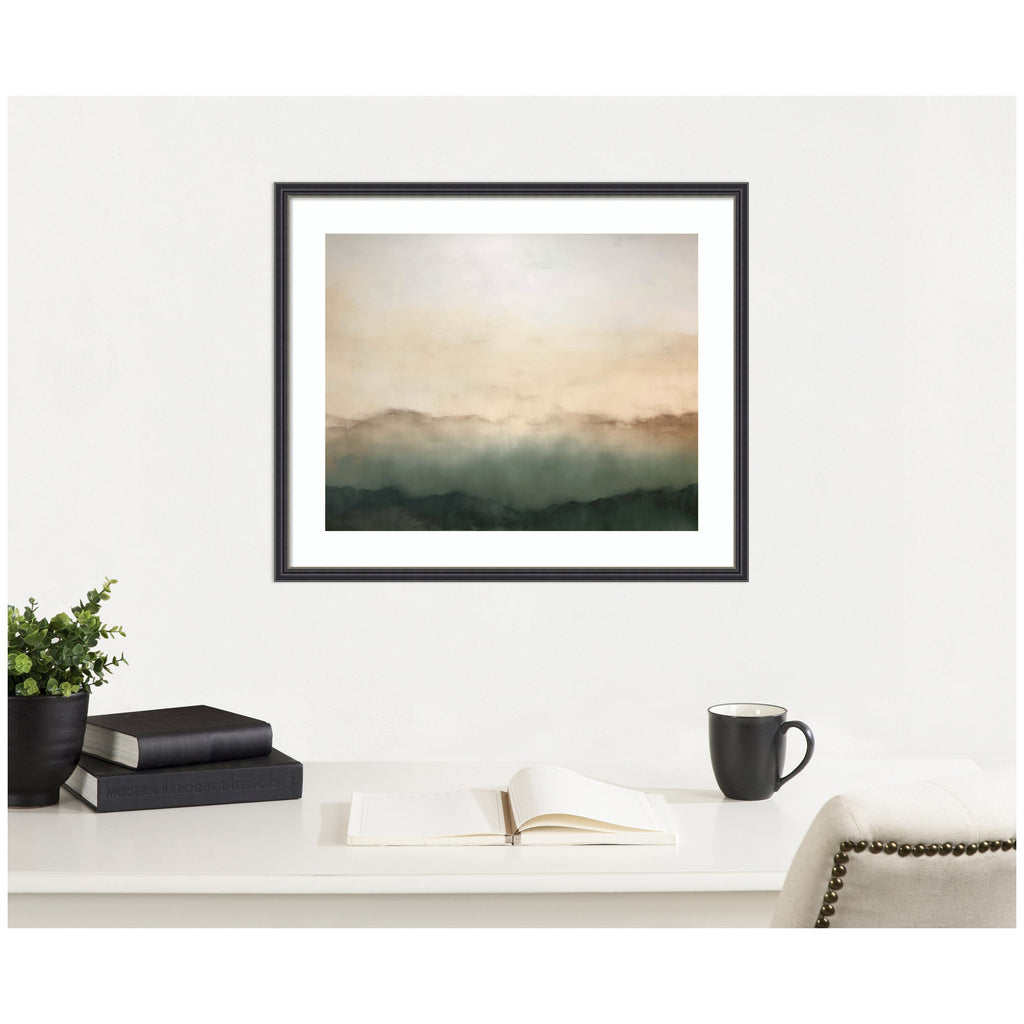 Framed Art Green Mountain Abstract I Horizontal by Amy Lighthall