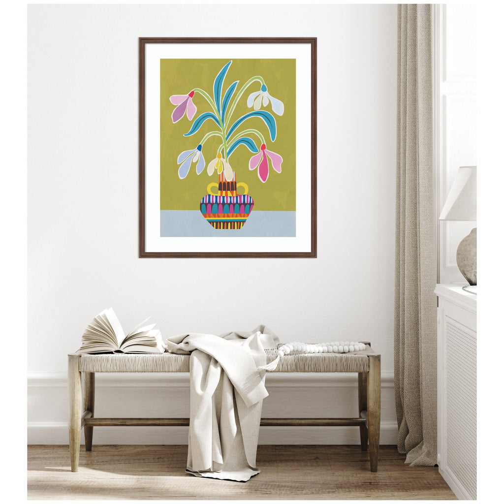 Framed Art Snowdrops the January Birth Flower by Rachel Lee