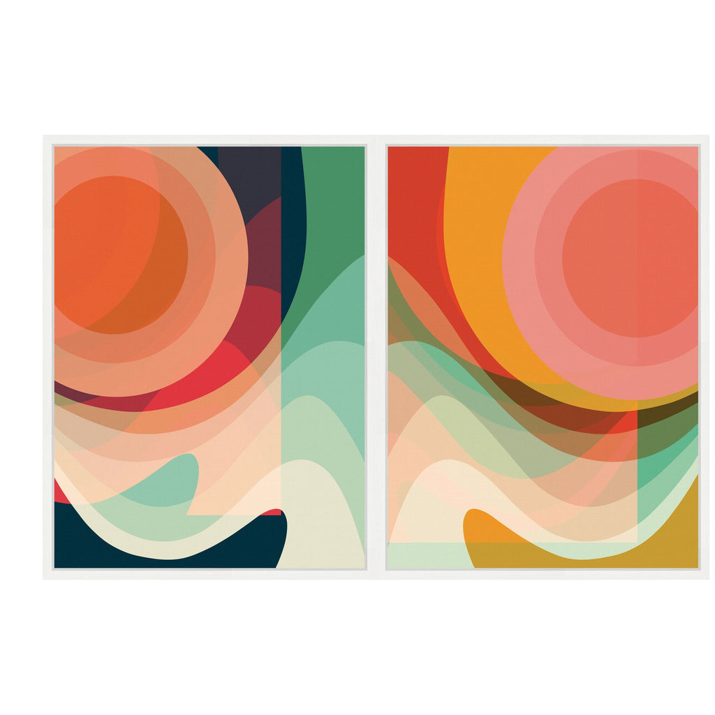 Sylvie Summer Sun 1 and 2 Framed Canvas Art Set by Alicia Bock