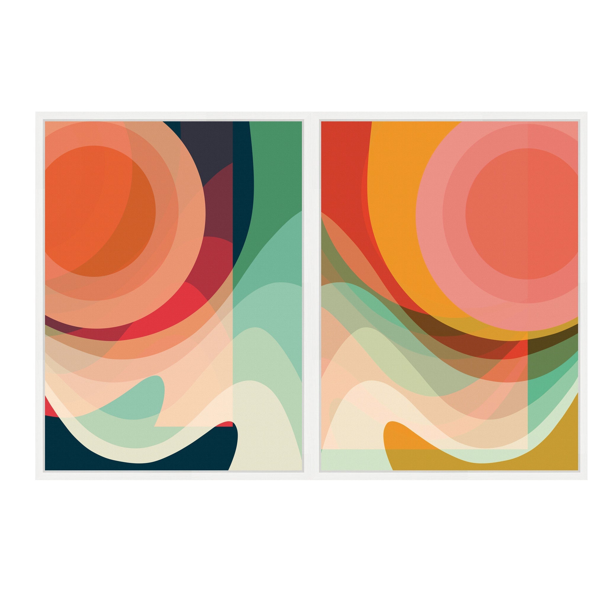 Sylvie Summer Sun 1 and 2 Framed Canvas Art Set by Alicia Bock