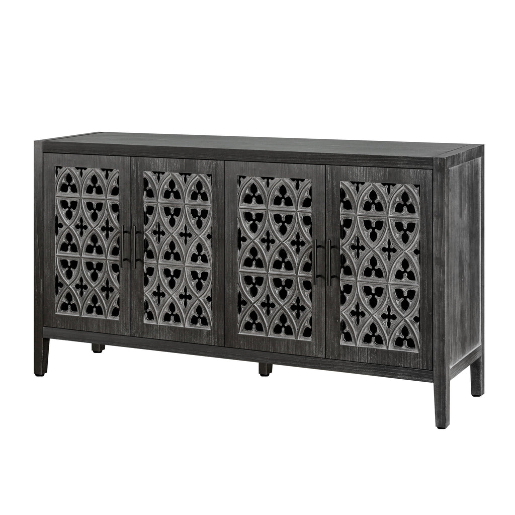 Hollow Four Door Antique Cabinet, American Country Style