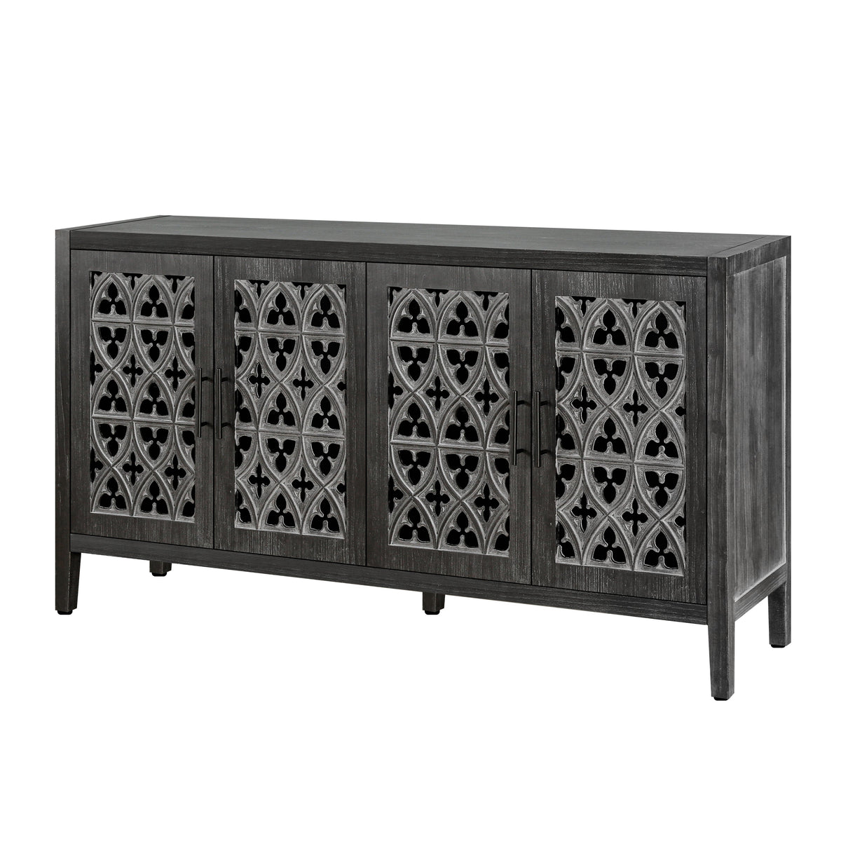Hollow Four Door Antique Cabinet, American Country Style