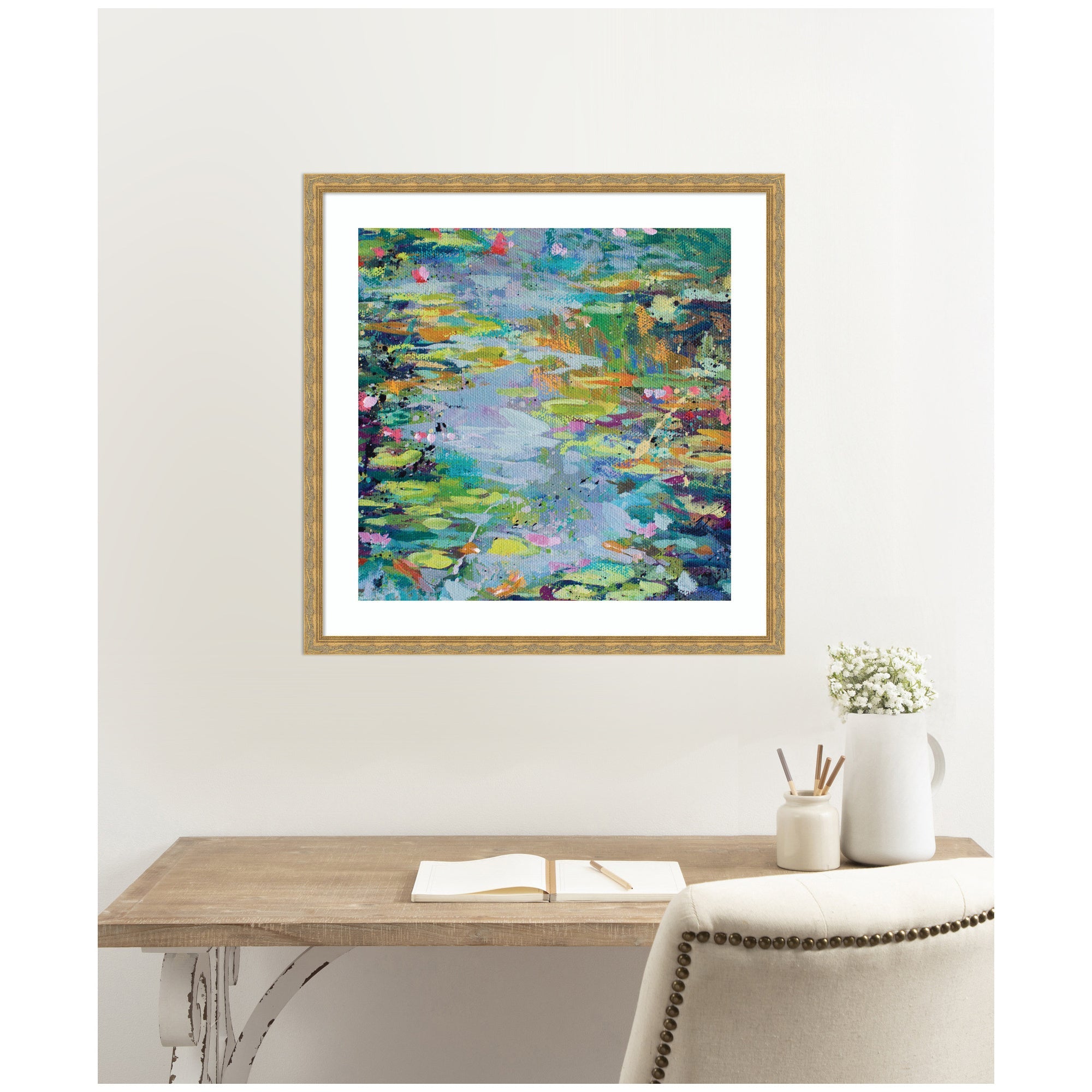 Framed Art Waterlilies at Giverny by Rachel Christopoulous