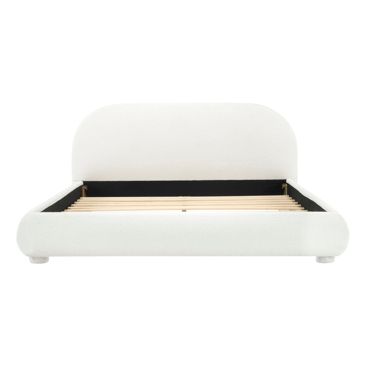 Modern Upholstered Bed with Curved Headboard
