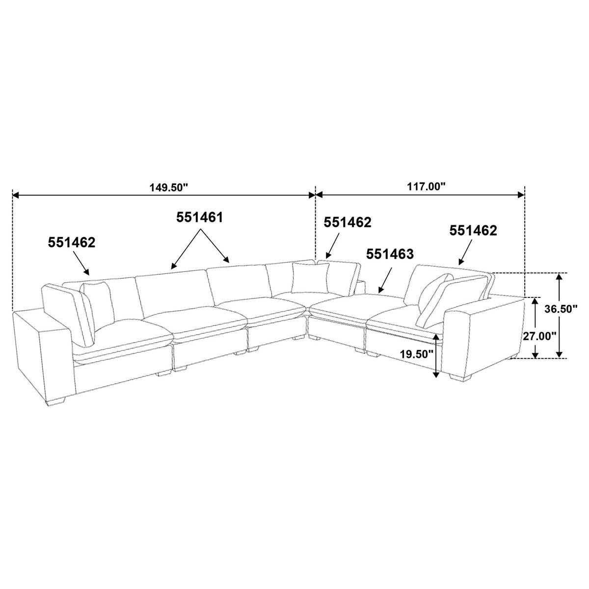 Plush Modular Sectional Sofa — 6-Piece / Ivory