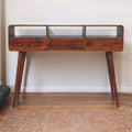 Solid Wood Triple Curved Chestnut Console Table