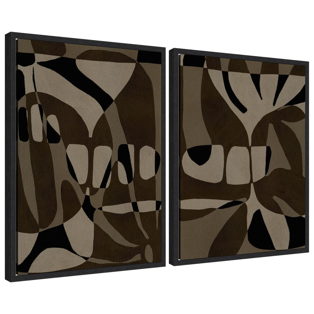 Sylvie Contour 1 and 2 Framed Canvas Art Set by Shatha Al Dafai
