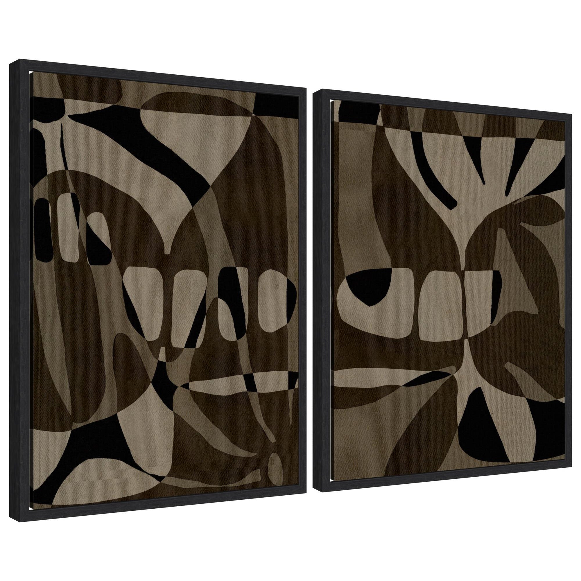 Sylvie Contour 1 and 2 Framed Canvas Art Set by Shatha Al Dafai
