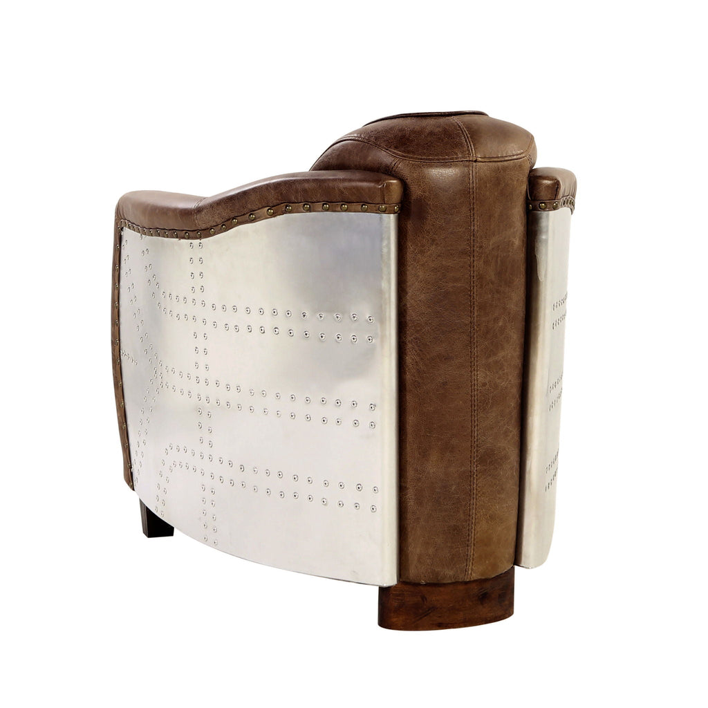 Brancaster Top-Grain Leather Accent Chair