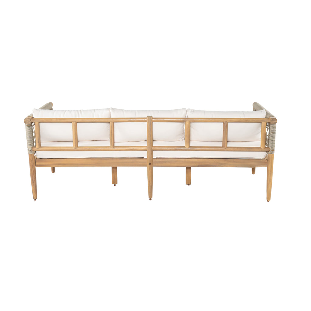 Acacia & Rope Outdoor Sofa — Taupe