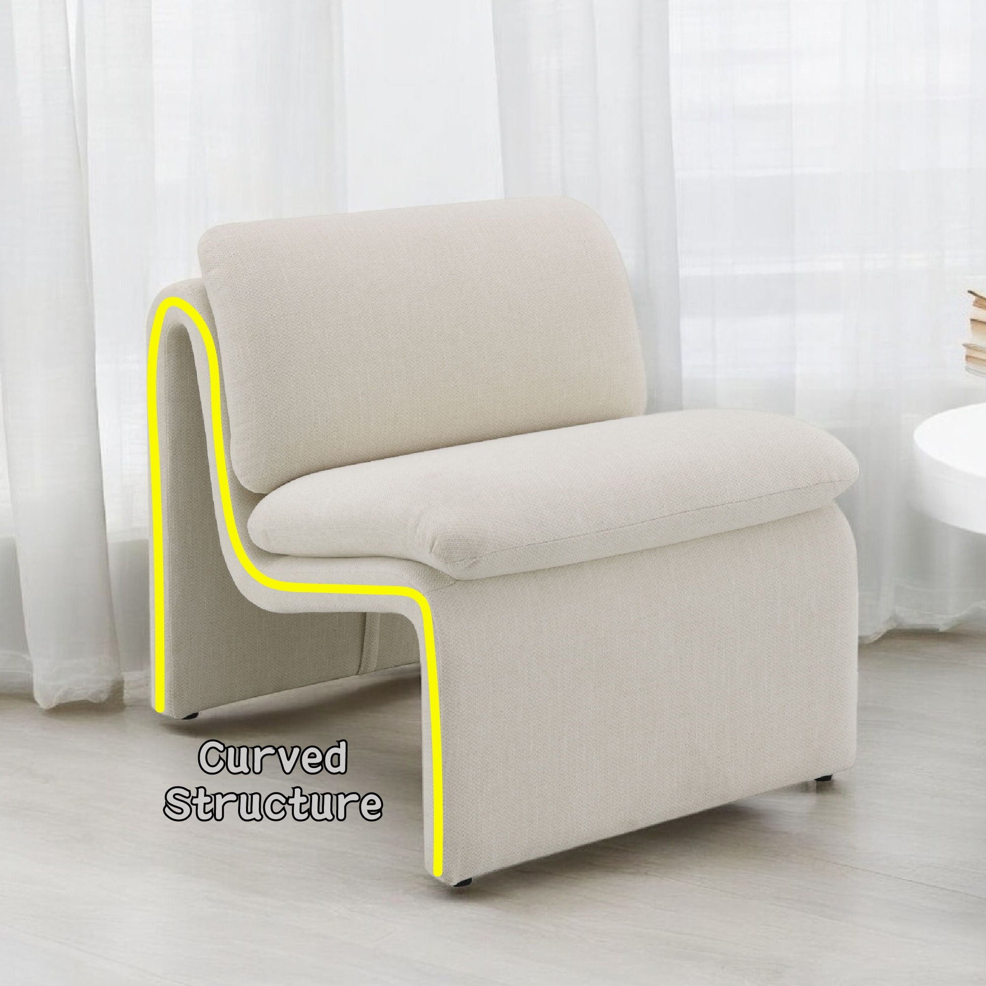 Jaeda Curved Sculptural Accent Chair