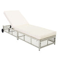 Outdoor Lounge Chair with 5-Position Backrest & Wheels