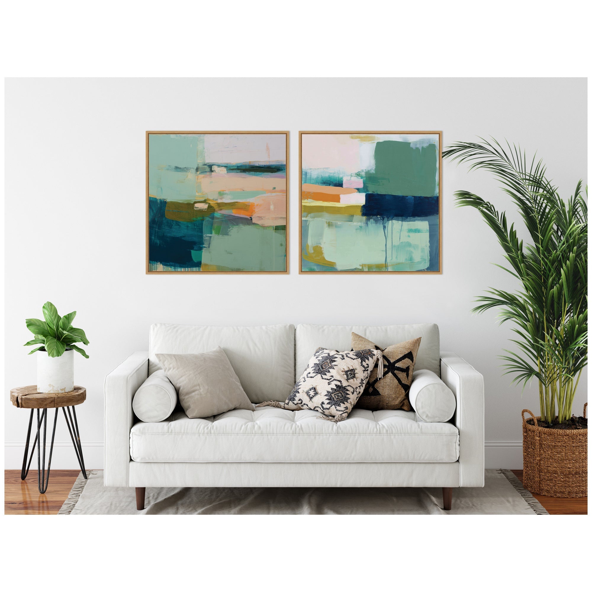 Color Block No. 1 & No. 2 2 Piece Framed Canvas Wall Art Set by Amy Lighthall