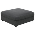 Linen-Blend Modular Ottoman — Charcoal