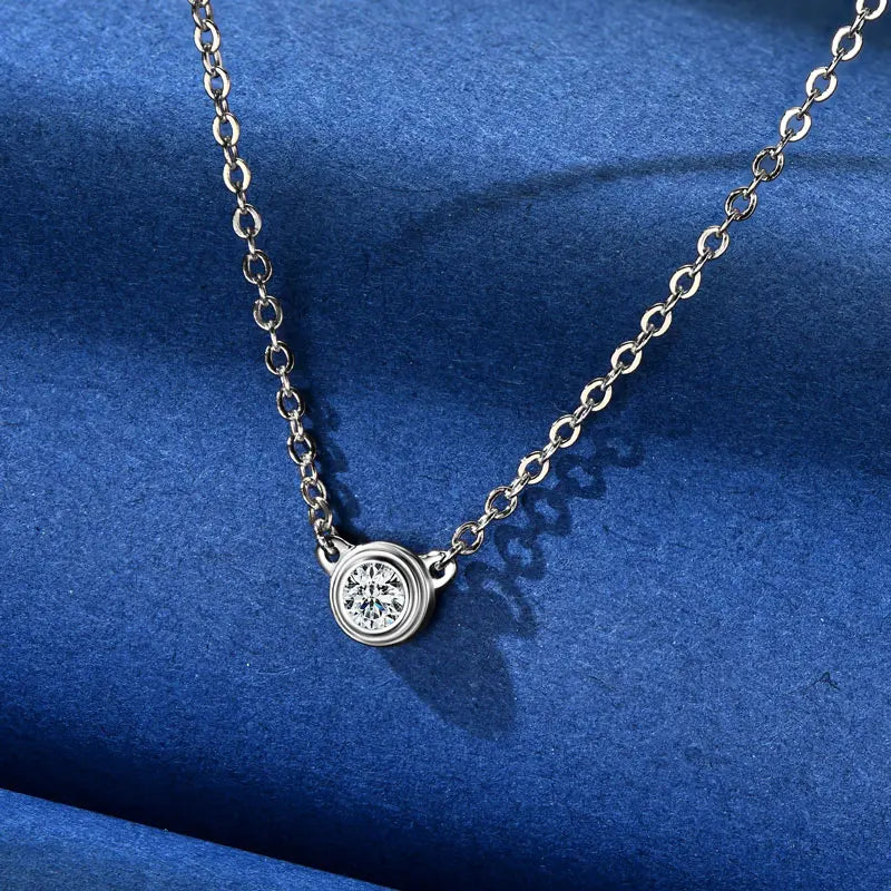 3mm Moissanite Jewelry Set 925 Sterling Silver Necklace Bracelet Stud Earrings