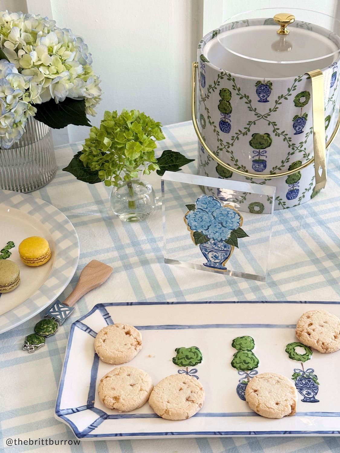 Blue & White Topiary Ceramic Tray