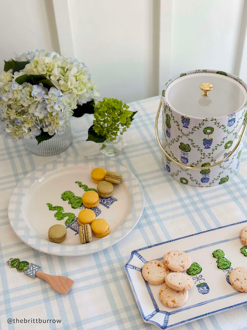 Blue & White Topiary Ceramic Tray