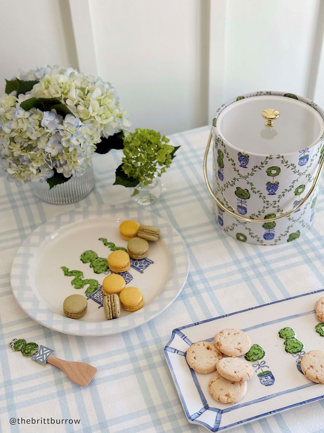 Blue & White Topiary Ceramic Tray