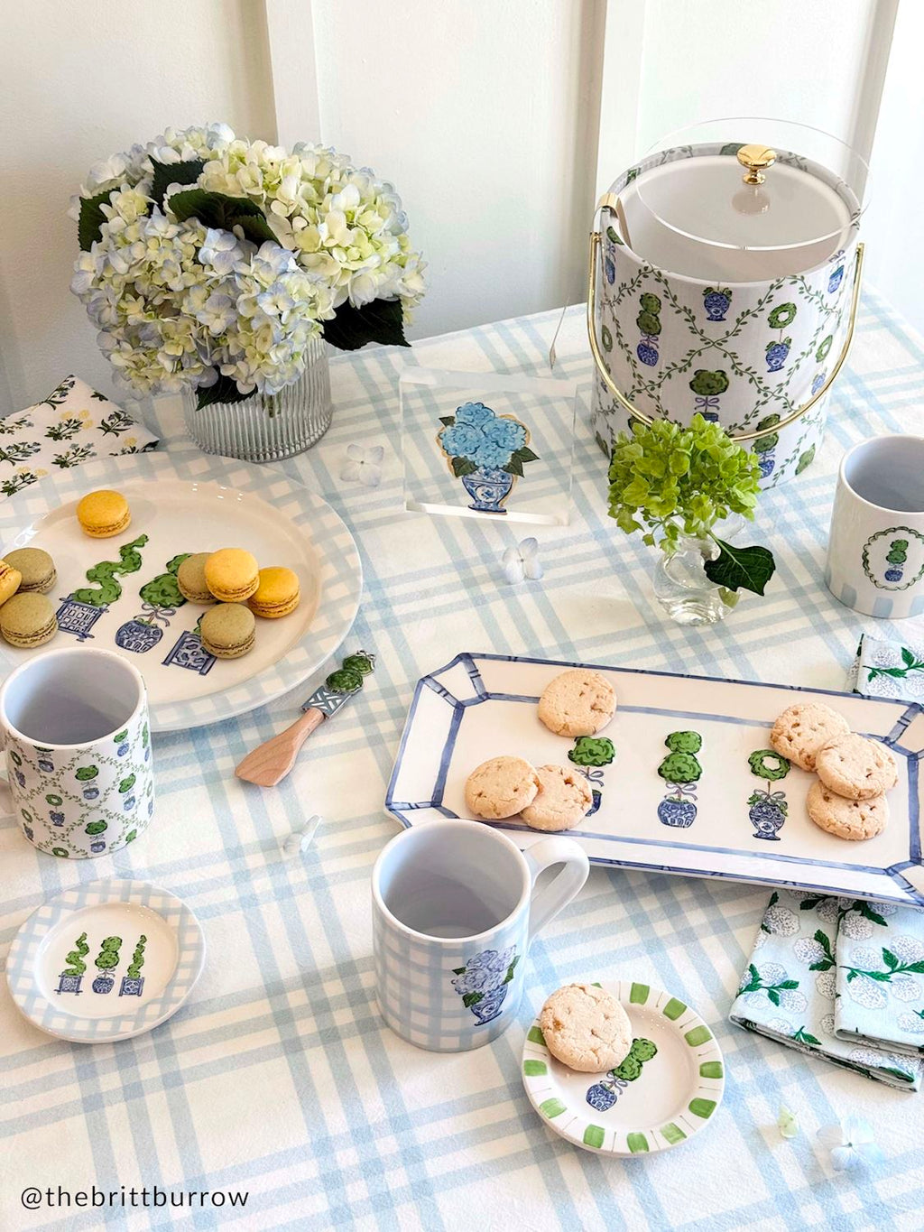Blue & White Topiary Ceramic Tray