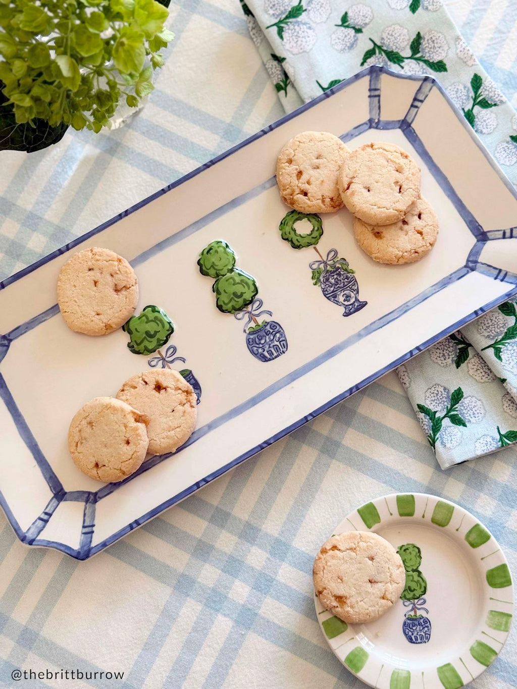 Blue & White Topiary Ceramic Tray