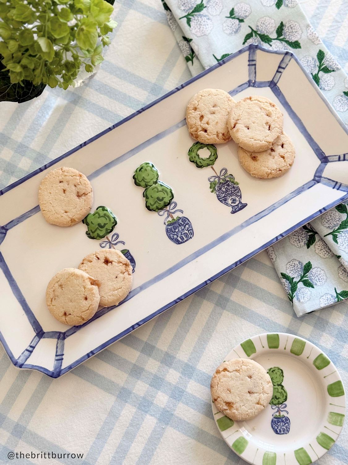 Blue & White Topiary Ceramic Tray