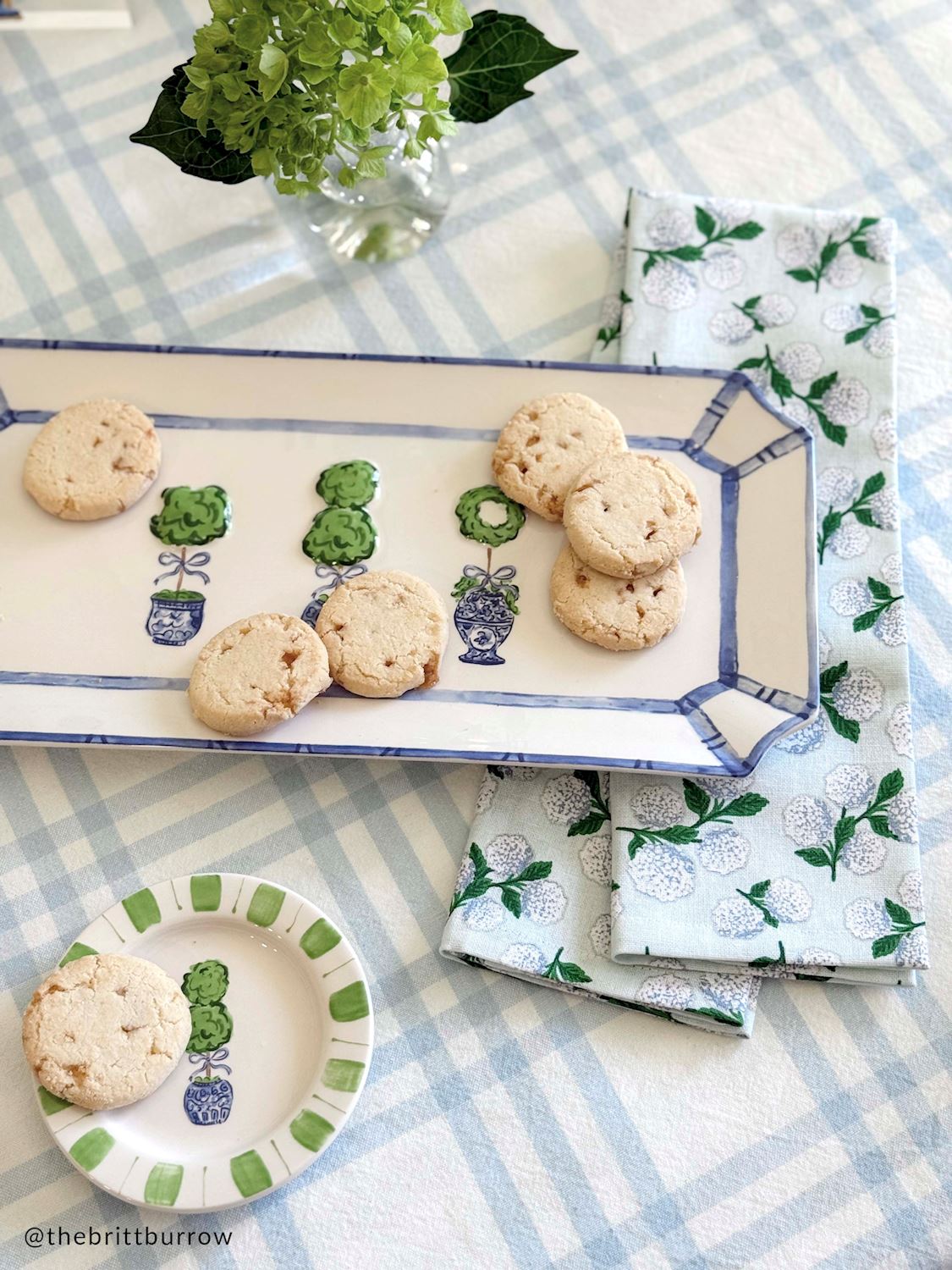 Blue & White Topiary Ceramic Tray