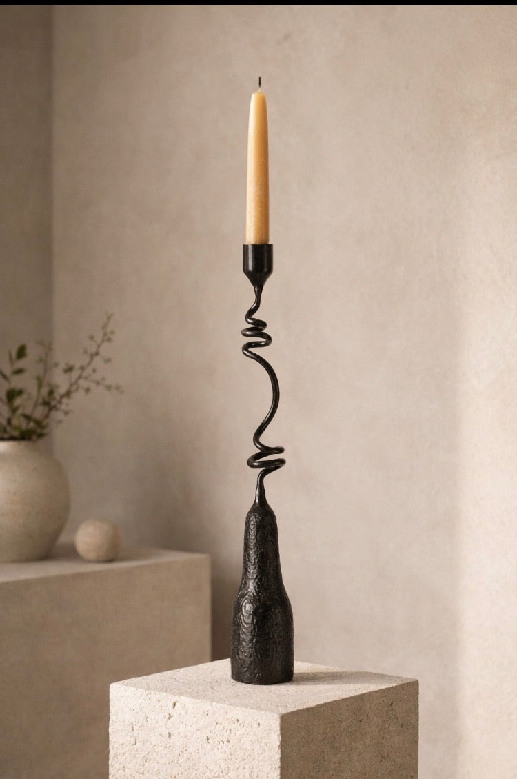 Friends Candle Holder — Handmade Iron Sculptural Piece (Individual)