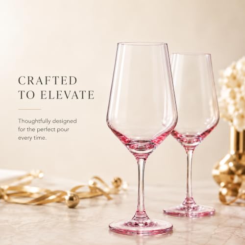 Monet Stemmed Wine Glassware, Magenta, Set of 2