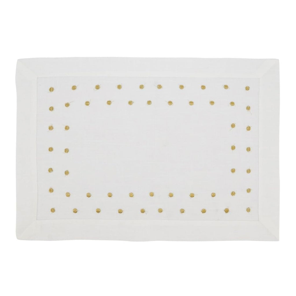 Fennco Styles Classic Embroidered Polka Dot Table Runner 16" W x 72" L - Gold Table Cover for Home Décor, Everyday Use, Christmas, Banquets and Special Events