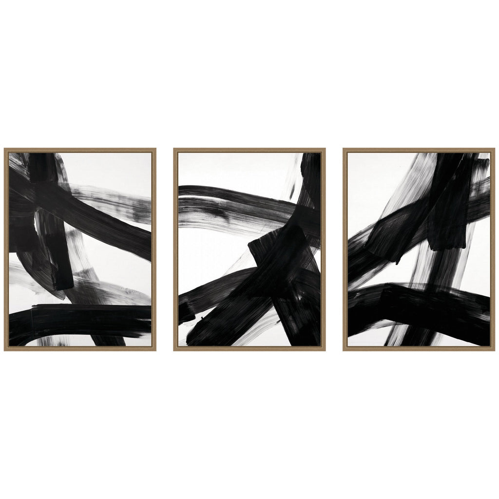 Black Mark No. 1, No. 2, & No. 3 3 Piece Framed Canvas Wall Art Set by Amy Lighthall